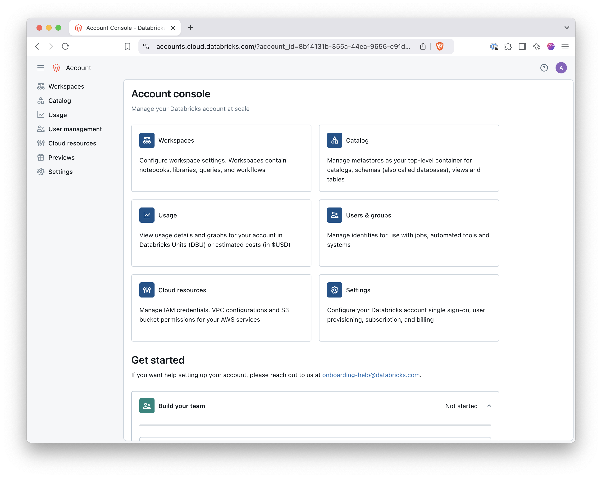 AWS Account Console
